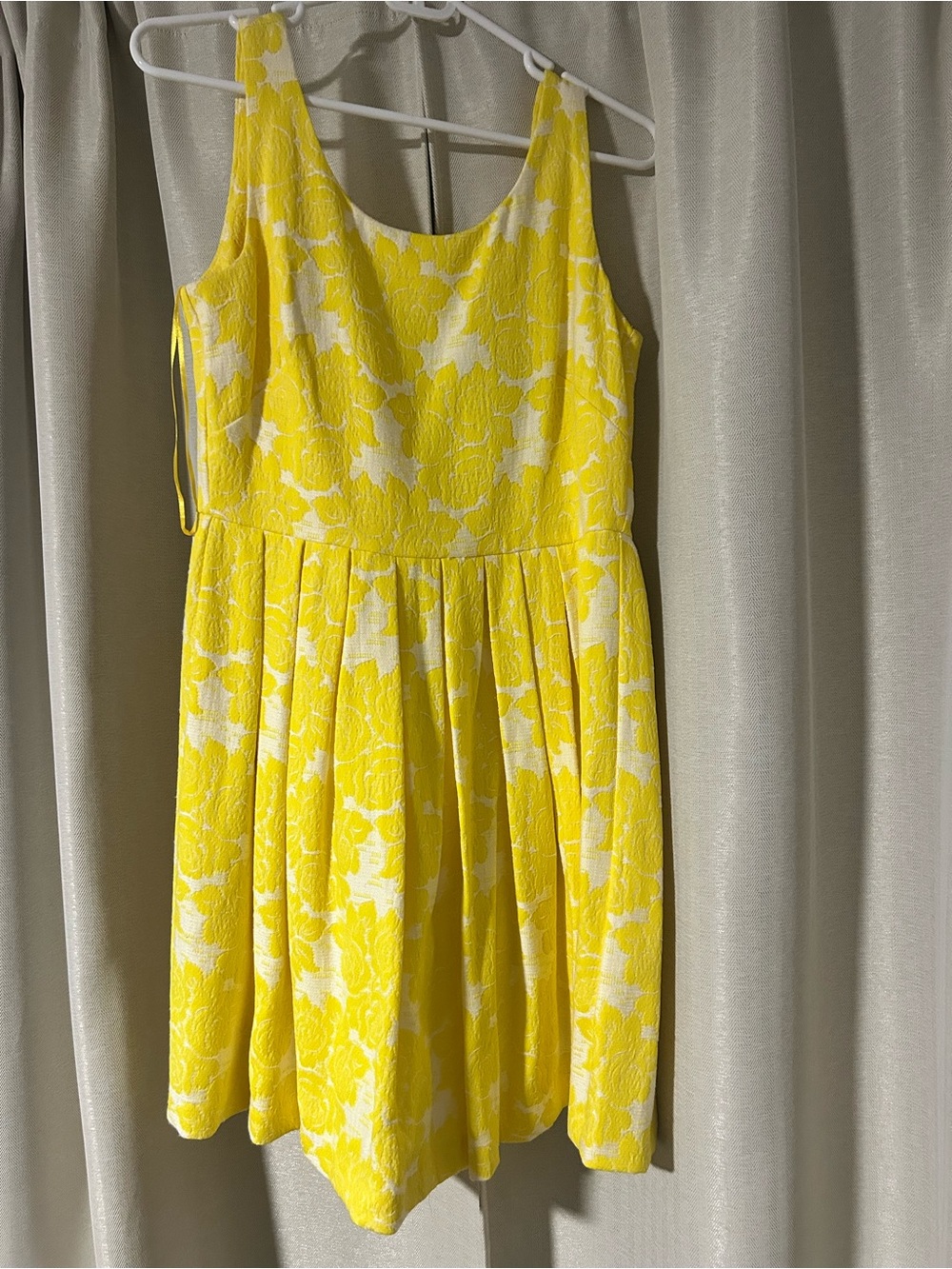 Yellow Floral Print Women's Dress
